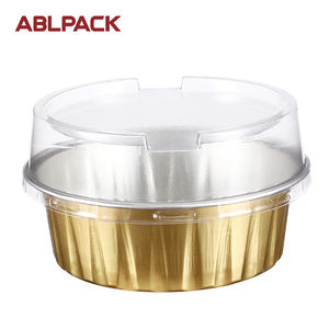 Boîte à dessert de qualité alimentaire 100 ml/3,3 oz, <span class=keywords><strong>plat</strong></span> à pâtisserie, bols ronds en aluminium avec <span class=keywords><strong>couvercle</strong></span> - Product Image 1