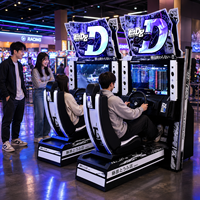 LECHUANG Machine d'arcade de course automobile en métal d'occasion, à monnayeur, double tension, simulateur de conduite 2 joueurs, équipement de divertissement FEC