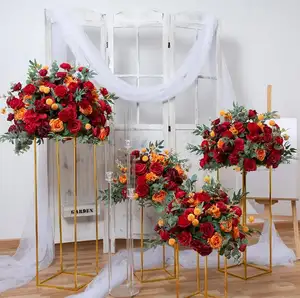 Múltiplos tamanhos 50cm ~ 80cm, mesa de casamento, flores, peças de mesas, estrada, chumbo, floral, seda, bola de flor, venda imperdível
