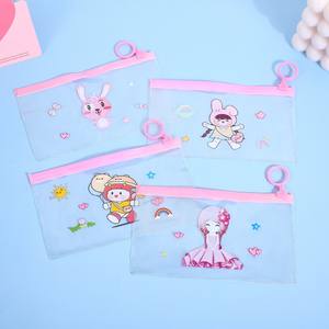 Bolsa de Lápices con Cierre de Cremallera de Dibujos Animados Reciclable, Linda Bolsa de Papelería para Estudiantes, Bolsa de Lápices de PVC Impermeable Transparente con Cierre Hermético y Serigrafía - Product Image 2