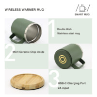 Gobelet à café isotherme en acier inoxydable à double paroi de 12 oz jusqu'à 150 °F/65 degrés avec base en bambou