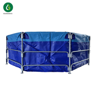 Réservoir d'aquaculture pour la pisciculture et l'élevage de crevettes, 8000 litres, diamètre 3 m x hauteur 1,15 m, revêtement écologique en PVC/tôle galvanisée, garantie 1 an