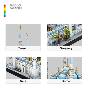 <span class=keywords><strong>Wange</strong></span> 5251 Lắp ráp khối gạch màu xanh Nhà thờ Hồi giáo mô hình tùy chỉnh sáng tạo trẻ em giáo dục Lắp ráp khối xây dựng Bộ đồ chơi bằng nhựa - Product Image 3