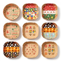 Papier de cuisson laminé écologique pour friteuse à air, 16cmx4.5cm, résistant à la chaleur, pour fêtes de Noël et pâtisseries maison