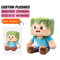 Peluches personnalisées en coton PP brodé, conformes aux normes ASTM et CPC, accessoires de jeu Pixel, mascotte en peluche, jouets en peluche