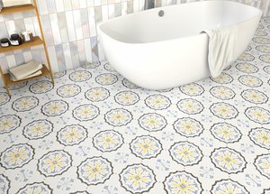 GUCI 200*200 세라믹 욕실 벽 바닥 타일 낮은 흡수 모로코 만다라 도자기 장식 무딘 CLASSIC 유약 타일 - Product Image 5