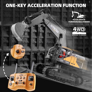 Modèle d'excavatrice télécommandée 2.4G/16 canaux en alliage, avec fonction de pulvérisation et simulation de véhicule d'ingénierie, pour enfants, 360° - Product Image 6