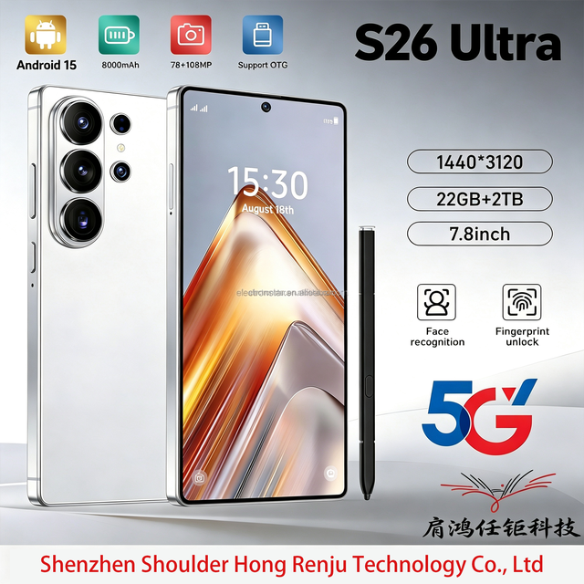 22G+2TB 7.8 INCH Android 15 S26 ultra Nuevo Original 5G Smartphone Al Scene Recognition Full Screen Cell Phone Fast Shipping