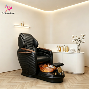Fauteuil de pédicure de luxe électrique avec massage et bassin en verre, fauteuil de massage des pieds pour salon de beauté des ongles - Product Image 1
