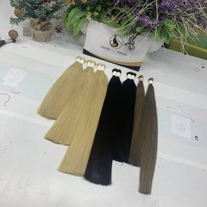 Extensions de cheveux humains vierges russes de qualité supérieure, lisses et soyeuses, couleur naturelle, super double trame, très vendues - Product Image 3