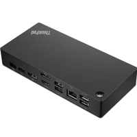 Station d'accueil universelle USB-C Lenovo ThinkPad 40AY0090, station d'accueil USB-C double 4K DP RJ45