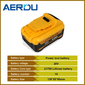 Remplacement 18 volts pour Dewalt 20V Batteries 21700 Cellule 8.0ah Lithium Ion Batterie pour outil électrique sans fil