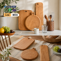 Natürliches Kirschholz Servierplatten-Set Mehrfach Geformte Runde und Rechteckige Holzplatten für Sushi Dessert Café Tischgeschirr