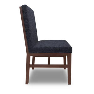 Asiento de tela azul, silla de comedor tapizada para <span class=keywords><strong>restaurante</strong></span>, marco de madera marrón oscuro, sillas de comedor, sofá de comedor de lujo moderno - Product Image 3