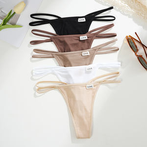 Sous-vêtements sexy G-<span class=keywords><strong>string</strong></span> solide en coton <span class=keywords><strong>Culotte</strong></span> de confort <span class=keywords><strong>String</strong></span> sexy Design personnalisé Sous-vêtements sans couture pour femmes - Product Image 2