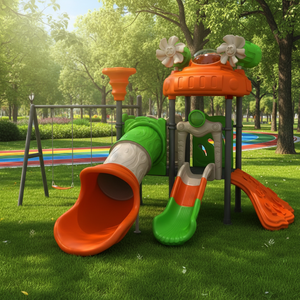 Vente directe usine : Ensemble de jeux d'extérieur commercial pour enfants avec toboggan et structure d'escalade pour parcs d'attractions et écoles - Product Image 1