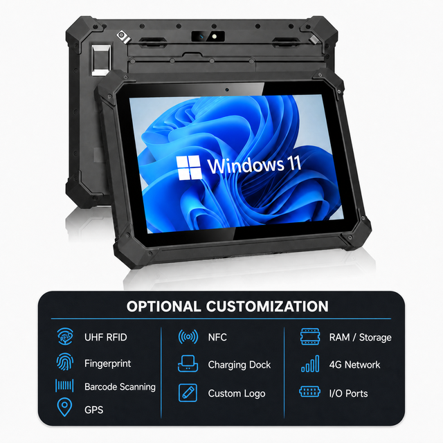 10.1 Inch Win10 IP67 Tablet Upgradeable Windows 11 Rugged Tablet 16gb 512gb Industrial Pc Tablet Barcode & Fingerprint Reader