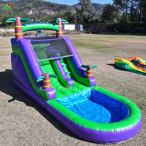 Commerciële Kwaliteit Pvc Outdoor Volwassen Kids Party Opblaasbare Waterglijbaan Met Groot Splash Zwembad - Product Image 4