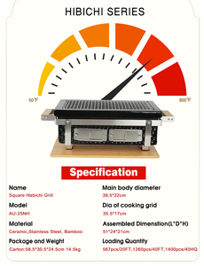 Barbecue <span class=keywords><strong>japonais</strong></span> au charbon de bois Auplex Mini Hibachi & Yakitori en céramique pour le camping/<span class=keywords><strong>BBQ</strong></span> en intérieur - Product Image 5