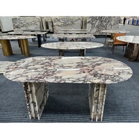 Table ronde de salle à manger pour alto en marbre Calacatta personnalisée en pierre Nanwei