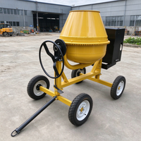 Bétonnière mobile à 4 roues 6m³/h, petit mélangeur diesel à tambour pour la construction et le traitement des matériaux