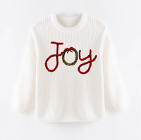 Suéter de punto para niñas, bordado personalizado, nombre personalizado, manga larga, Otoño Invierno, Navidad