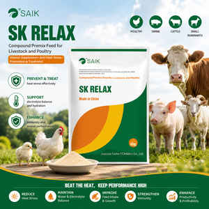 SAIK SK RELAX Suplemento de <span class=keywords><strong>Amino</strong></span>ácidos, Vitaminas, Minerales, Aglutinante de Toxinas y Conservante para Ganado y Aves de Corral, para el Estrés por Calor - Product Image 1