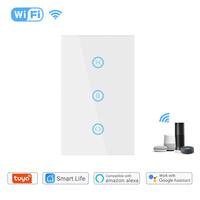 LangYeao US Volets roulants électriques Rideau Tuya WiFi + BLE Touch Wall Switch Alexa Voice Control APP Remote Control