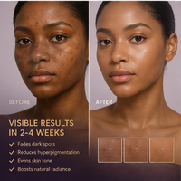Ensemble de soins de la peau à la vitamine C biologique en marque privée, blanchissant et anti-taches noires, avec double glutathion, pour femmes