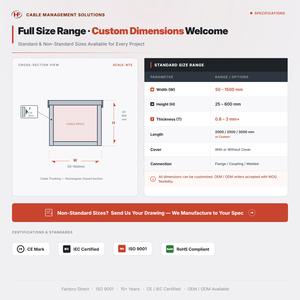 รางเคเบิลโลหะกัน<span class=keywords><strong>ไฟ</strong></span>แบบชุบสังกะสีสำหรับภายนอกอาคาร พร้อมอุปกรณ์เสริม - Product Image 4