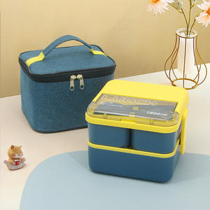 Wholesale Bento <b>Box</b> for Kids School Food Warmer 2 <b>Layers</b> Leak Proof Microwave Heating Safe Stackable Bento <b>Lunch</b> <b>Box</b> - Product Image 2