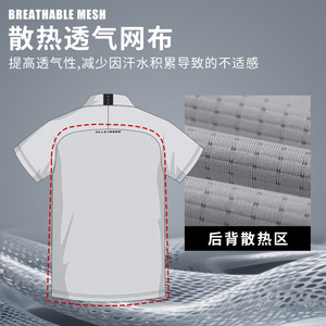 MO EYES Magic Eyes Golf Apparel Polo de sport respirant à manches courtes rayé en polyester/coton pour homme printemps/été - Product Image 4