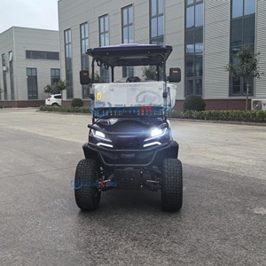 Voitures de golf électriques 4 places à prix abordables, buggy à vendre à bas prix, voiturette de golf à grandes roues violettes éclairées, chariot de golf au lithium - Product Image 5