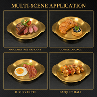 Assiettes de Présentation Modernes Minimalistes en Acier Inoxydable à Double Poignée, Écologiques et Lavables au Lave-Vaisselle, Plateaux pour Steaks pour Restaurants