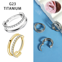 Anneau de Clicker de Segment de Septum G23, 1.2mm, 1.0mm, Bijoux en Titane, Acier, Anneau de Nez, pour Femme et Homme, 1 Pièce