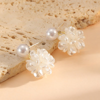 Pendientes de Plástico con Hortensias, Estilo Mori, Etéreos, Hechos a Mano, Inspirados en Diseñadores, Dulces y Delicados, Joyería de Yiwu