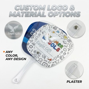 Abanicos de Mano de Plástico PP con Diseño Creativo de Animales, Forma Personalizada, Impresión Personalizada, Regalos Promocionales de Verano para Empresas - Product Image 1