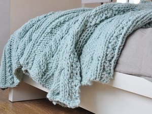 Zéro défaut luxe fait à la main 100% acrylique islande gros câble tricot literie <span class=keywords><strong>couvre</strong></span>-<span class=keywords><strong>lit</strong></span> canapé jeter couverture - Product Image 3