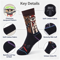 Kaos Kaki Katun Unisex Motif Anime Kartun Grosir 7 Desain Karakter Pola Kustom Hangtag untuk Hadiah Pesta Pemakaian Sehari-hari