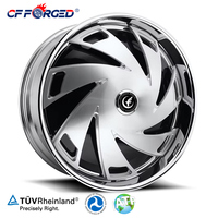 Jantes forgées sur mesure CF, polies, 18-28 pouces, design à fond profond, en alliage d'aluminium pour voitures particulières, garantie 5 ans