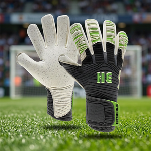 Gants de gardien de but de football professionnels fabriqués en usine, prix de gros, paume avant en latex aqua injecté de silicone sur le dos de la main - Product Image 2