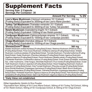 OEM ODM funghi capsule integratore a base di erbe supporto cervello Reishi Ghaga leoni criniera 20 in 1 integratore alimentare - Product Image 2