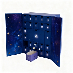Santa Claus Giáng Sinh Xây Dựng Cây Khối Đồ Chơi 24-<span class=keywords><strong>L</strong></span>ỗ <span class=keywords><strong>L</strong></span>ưới Mù Hộp Quà Tặng Kỳ Nghỉ Với Bóng Cán In Ấn - Product Image 4