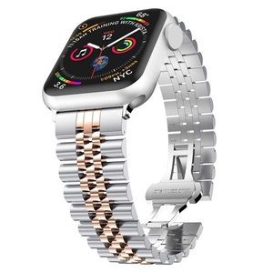 Luxus Smart Armband für Apple Watch Edelstahl band 44mm 42mm 40mm 38mm Metall armband für Iwatch 6 5 4 <span class=keywords><strong>3</strong></span> <span class=keywords><strong>2</strong></span> 1 - Product Image 1