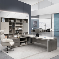 Mobilier de bureau moderne direct d'usine LR-BD-018 bureau de patron de haute qualité bureau de direction de luxe pour une utilisation de bureau de PDG