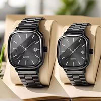 Montre à quartz carrée rétro simple de haute couture pour couples, en promotion