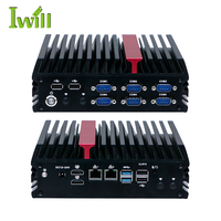 PC Mini Barebone Tanpa Kipas AMD Ryzen R2314 Berkualitas Tinggi 6COM Tegangan Lebar 12V-24V PC Tertanam untuk AGV AMR