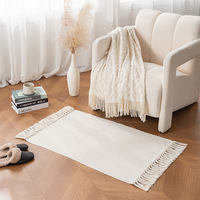 Einfache Handgewebte Moderne Polyester-Baumwoll-Mischung Geflochtene Quaste Einfarbige Hochwertige Wohnzimmer-Sofakissen Eingangsbereich-Bodenmatte