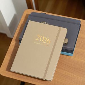 Agenda Semanal 2026, Nuevo Planificador con Correa, Calendario de Cuero Estampado, Tamaño A5, Encuadernación Cosida con Hilo, Diseño Elegante - Product Image 2