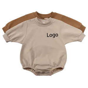 Kunden spezifisches Logo Neugeborene Baby Jungen Kleidung Sets Stram pler Kleidung Langarm Baby Stram pler Großhandel Jungen Kleidung Sets